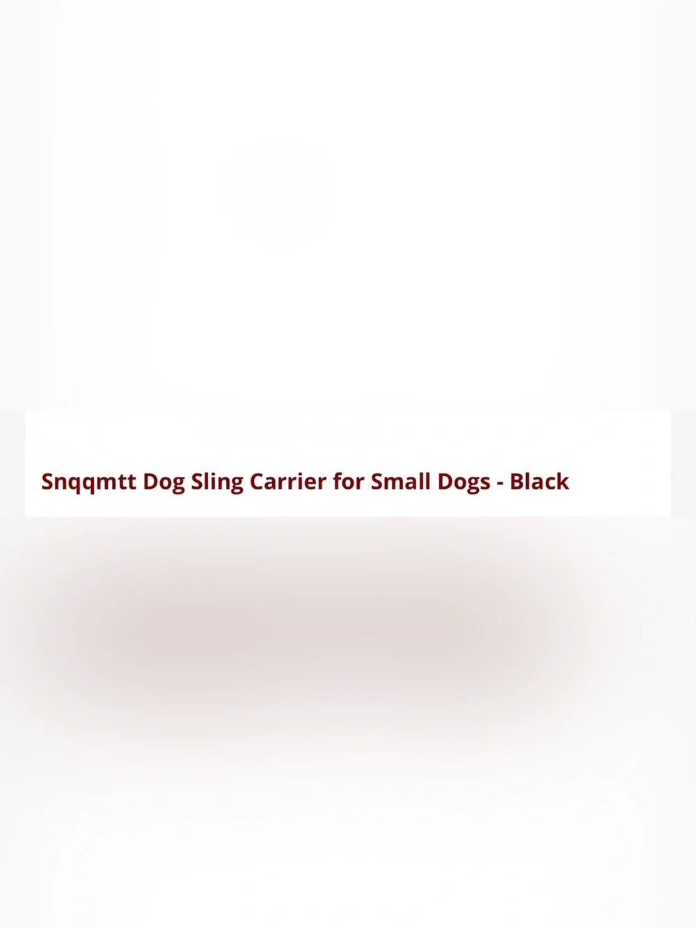 Pet Carrier Wrap Sling for Small Pets - Black